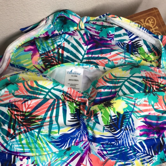 NWOT 16 W  CATALINA Women's Floral  Pattern One Piece Swim Suit Multicolor 1X - Picture 7 of 7